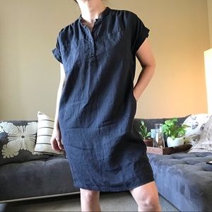 [ Steven Allen ] Linen navy blue/black dress